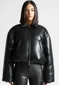 Vegan Leather Padded Bomber Jacket -^Manière De Voir Discount