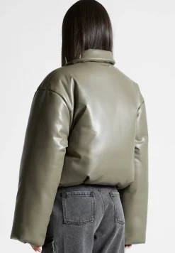 Vegan Leather Padded Bomber Jacket -^Manière De Voir Fashion