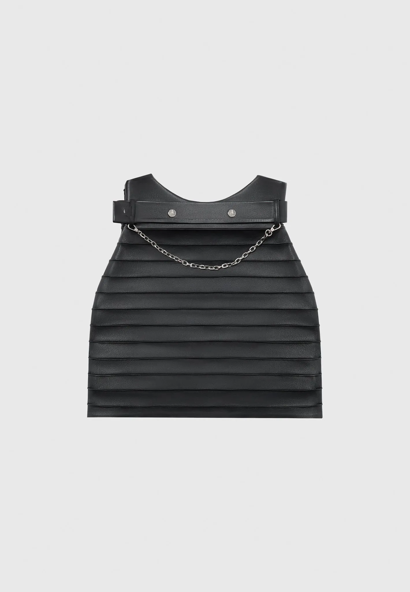 Vegan Leather Pintuck Chain Mini Skirt -^Manière De Voir Sale