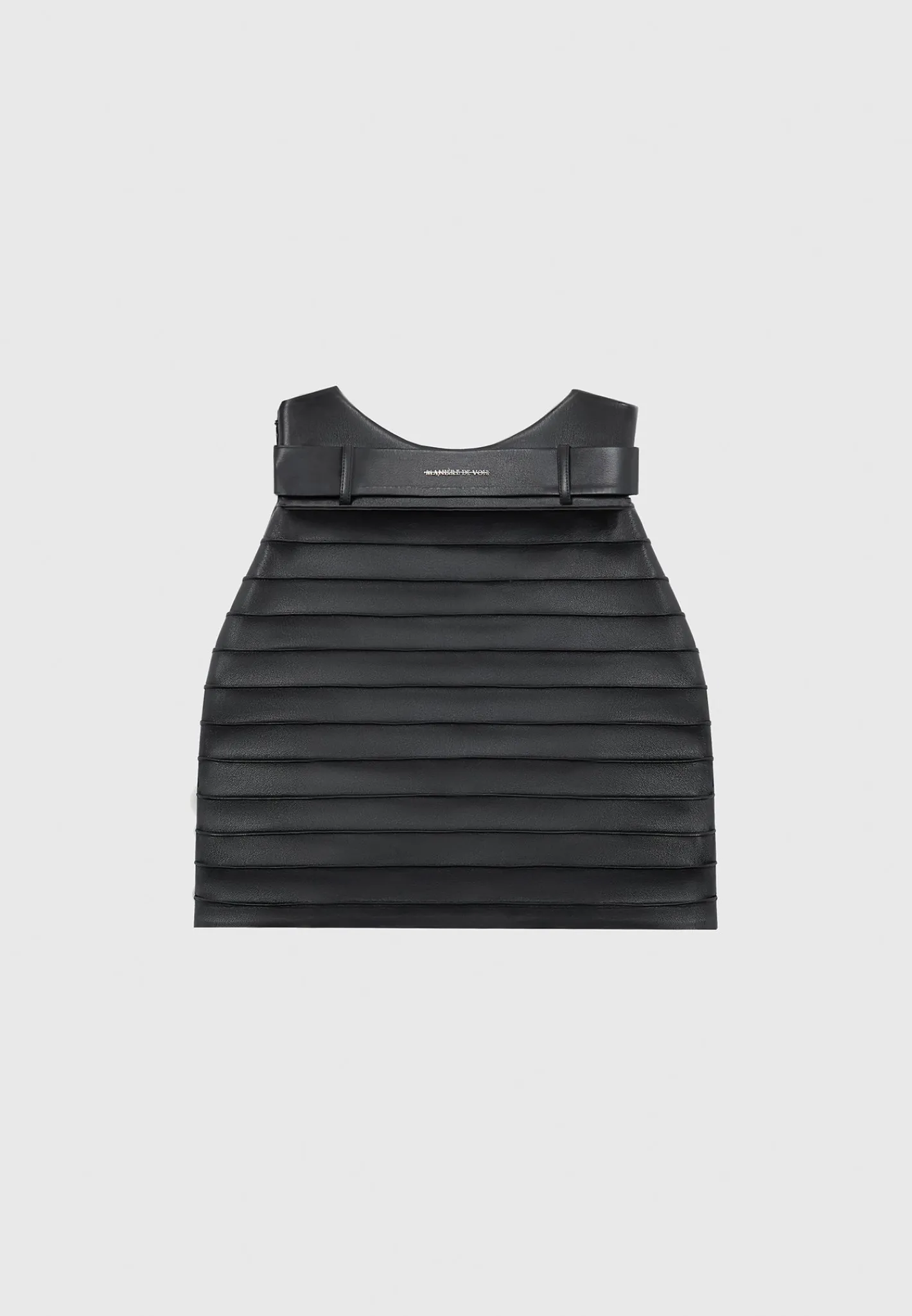 Vegan Leather Pintuck Chain Mini Skirt -^Manière De Voir Sale