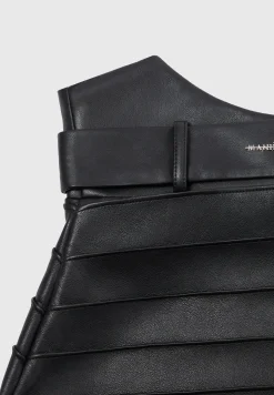 Vegan Leather Pintuck Chain Mini Skirt -^Manière De Voir Sale