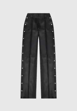 Vegan Leather Pintuck Popper Trousers -^Manière De Voir Discount