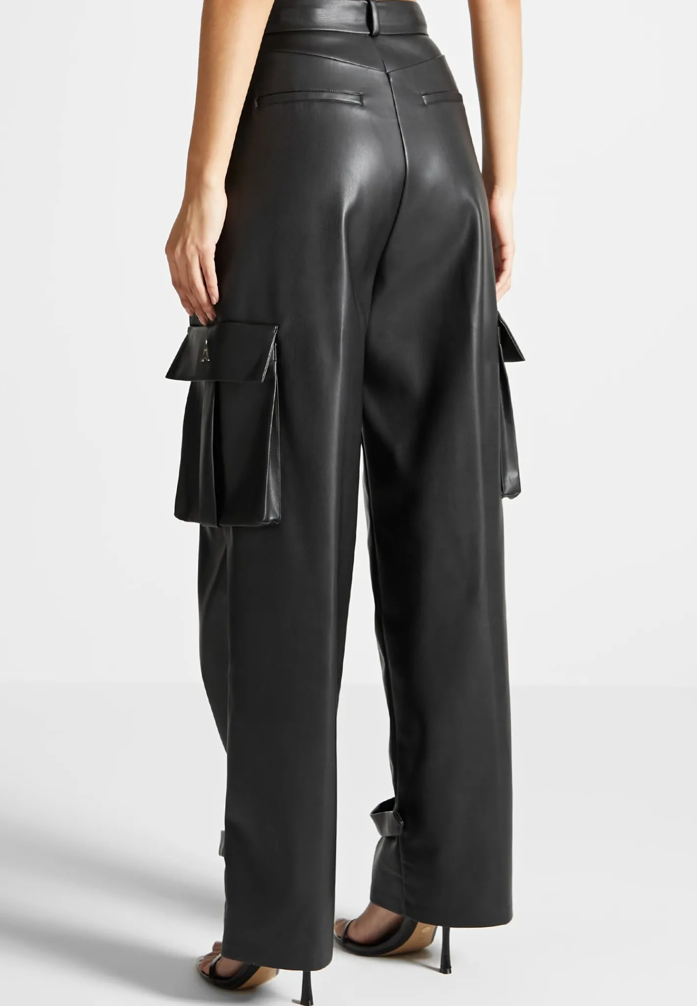 Vegan Leather Pleated Cargo Trousers -^Manière De Voir New