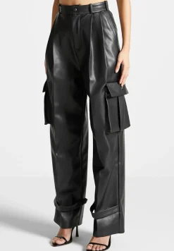 Vegan Leather Pleated Cargo Trousers -^Manière De Voir New