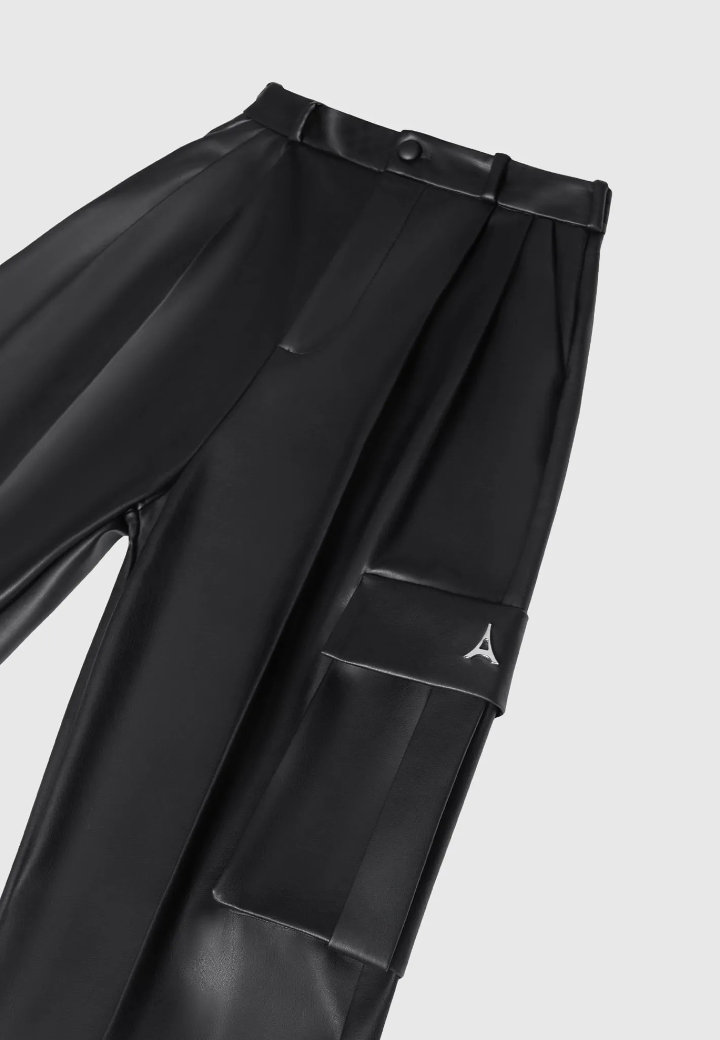 Vegan Leather Pleated Cargo Trousers -^Manière De Voir New