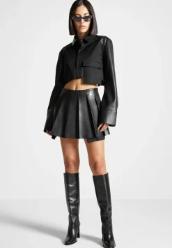 Vegan Leather Pleated Skort -^Manière De Voir Online