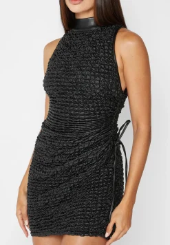 Vegan Leather Popcorn Texture Contour Dress -^Manière De Voir New