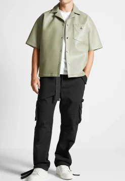 Vegan Leather Revere Shirt - Green^Manière De Voir Best