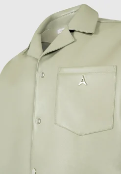 Vegan Leather Revere Shirt - Green^Manière De Voir Best