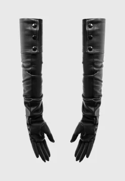 Vegan Leather Ruched Long Gloves -^Manière De Voir Best