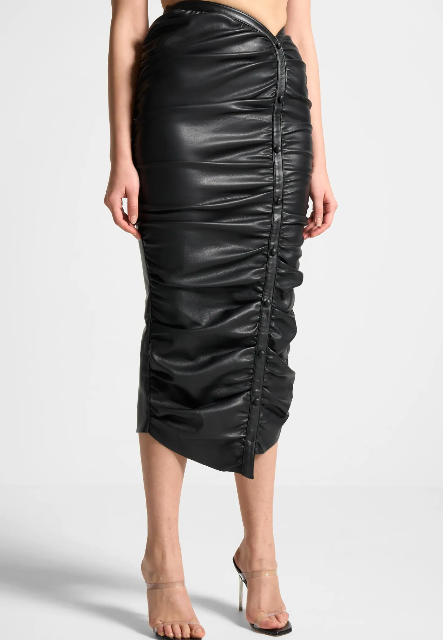 Vegan Leather Ruched Midaxi Skirt -^Manière De Voir Sale