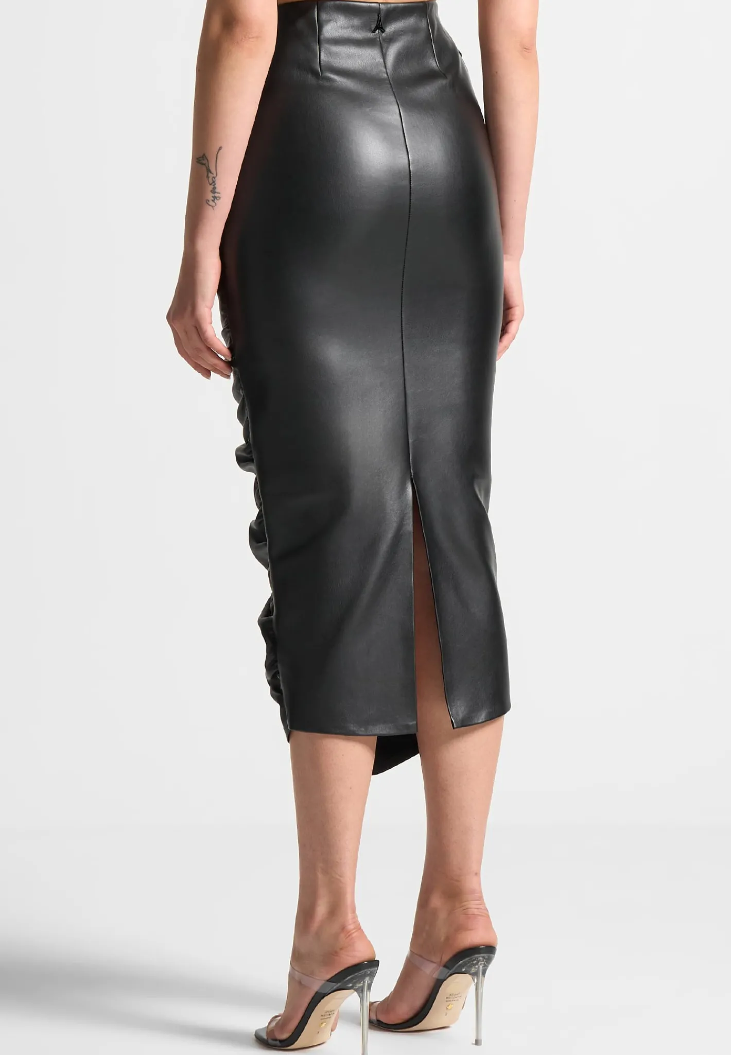 Vegan Leather Ruched Midaxi Skirt -^Manière De Voir Sale