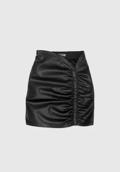 Vegan Leather Ruched Mini Skirt -^Manière De Voir Sale