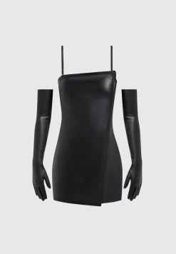 Vegan Leather Tailored Playsuit with Gloves -^Manière De Voir Discount