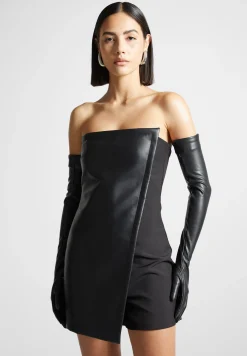 Vegan Leather Tailored Playsuit with Gloves -^Manière De Voir Discount