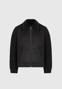 Vegan Suede Shearling & Knit Jacket -^Manière De Voir Online