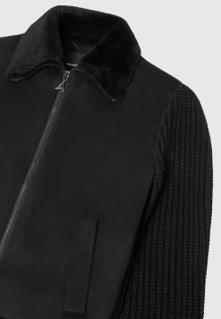 Vegan Suede Shearling & Knit Jacket -^Manière De Voir Online