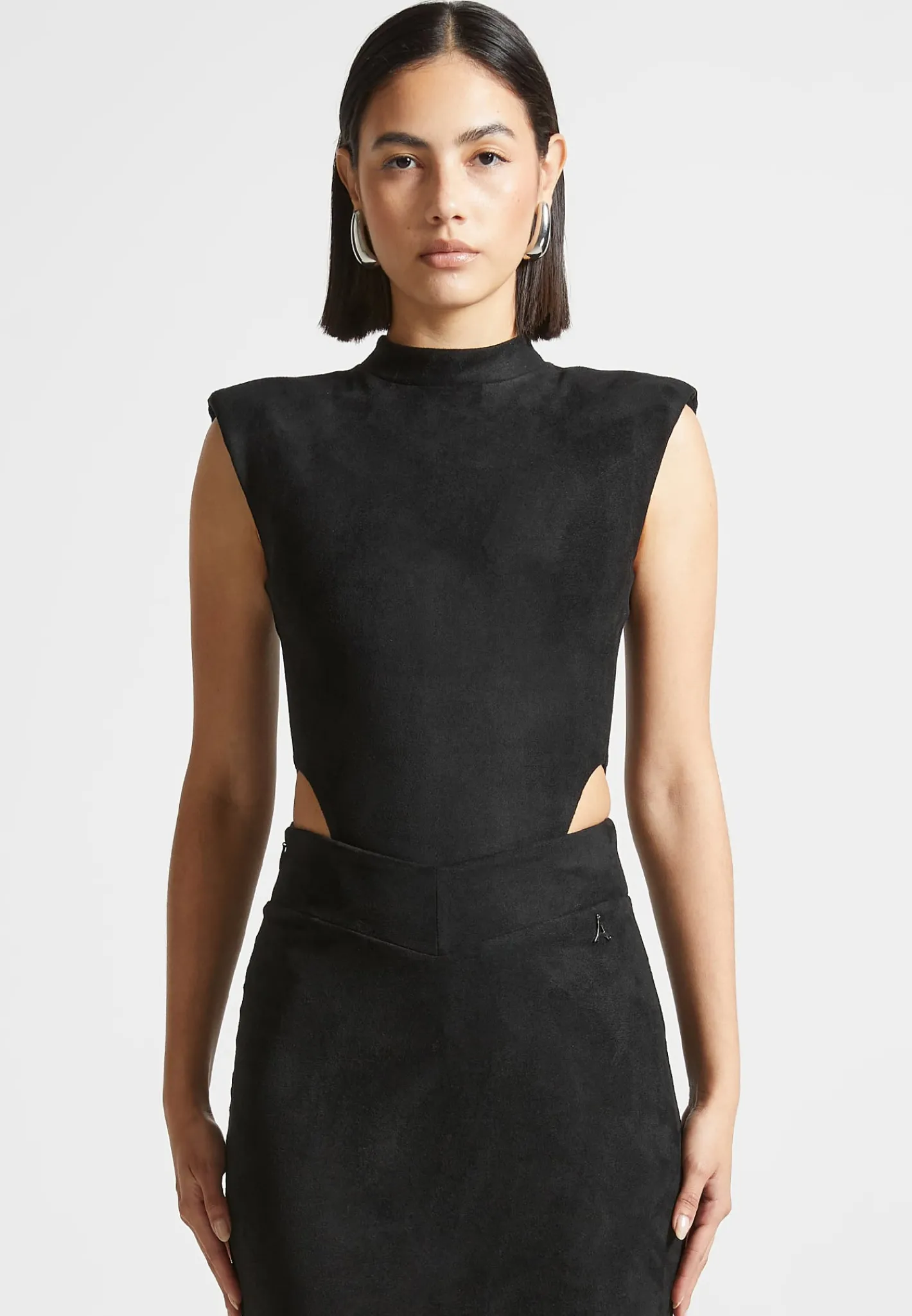 Vegan Suede Wide Shoulder Bodysuit -^Manière De Voir Outlet