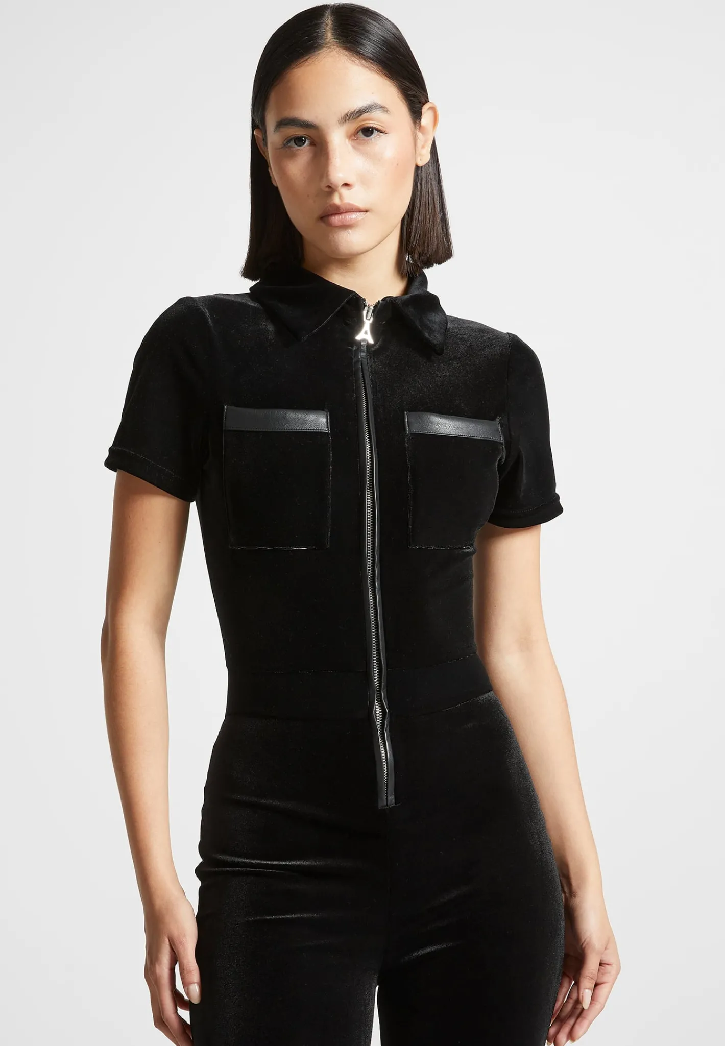Velour Fit and Flare Jumpsuit -^Manière De Voir Fashion