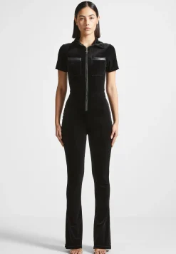 Velour Fit and Flare Jumpsuit -^Manière De Voir Fashion