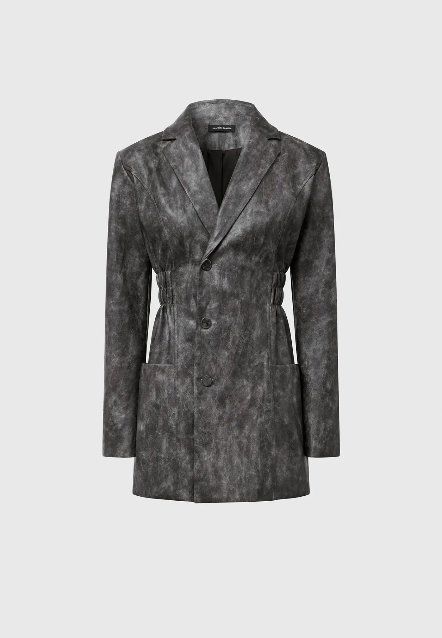 Vintage Double Breasted Vegan Leather Blazer Dress -^Manière De Voir New