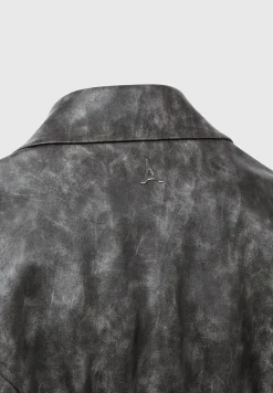Vintage Double Breasted Vegan Leather Blazer Dress -^Manière De Voir New