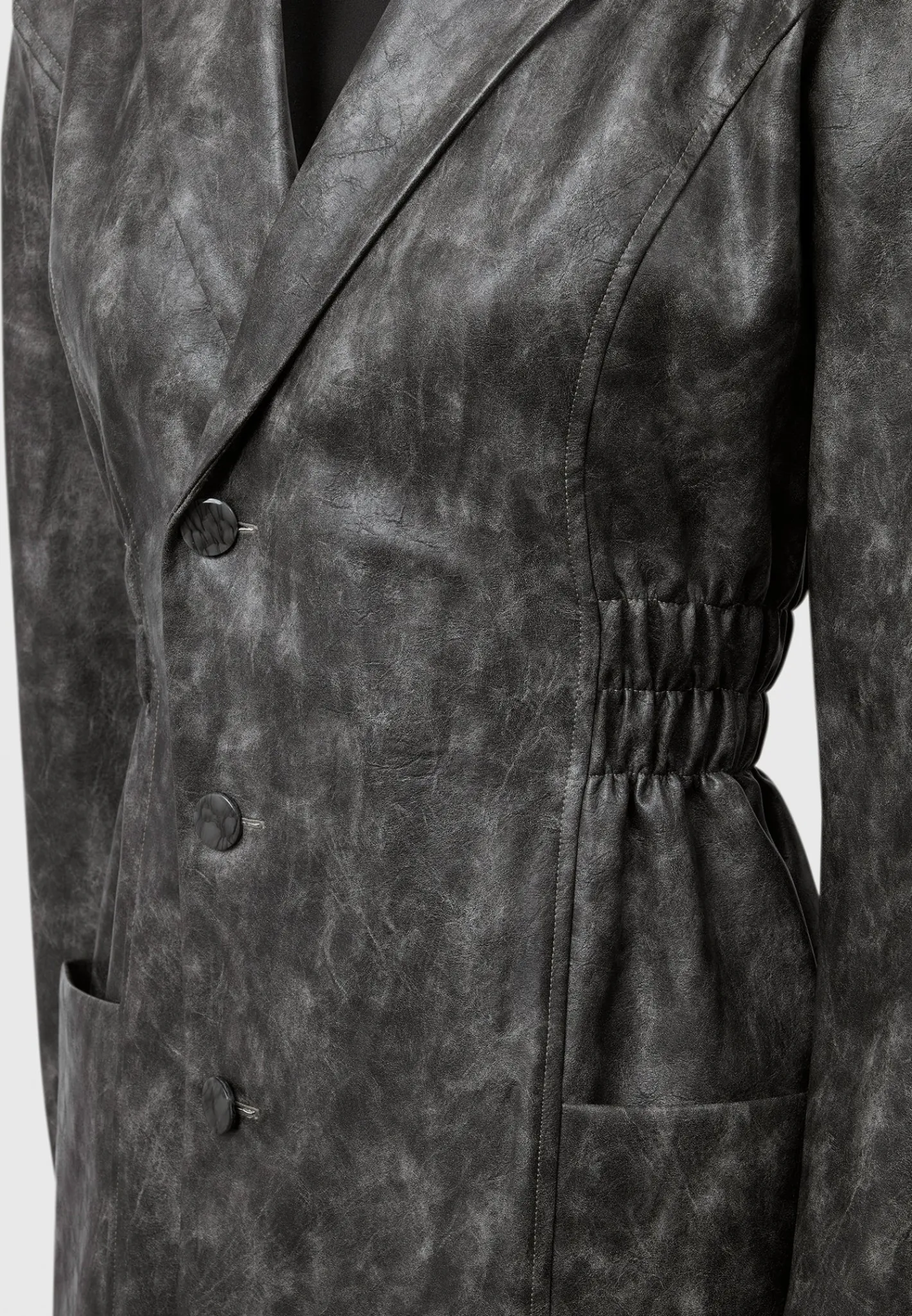 Vintage Double Breasted Vegan Leather Blazer Dress -^Manière De Voir New