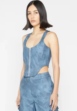 Vintage Marble Leather Corset Top - Washed^Manière De Voir Clearance