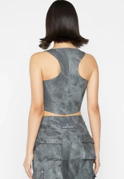 Vintage Marble Leather Corset Top - Washed^Manière De Voir Clearance