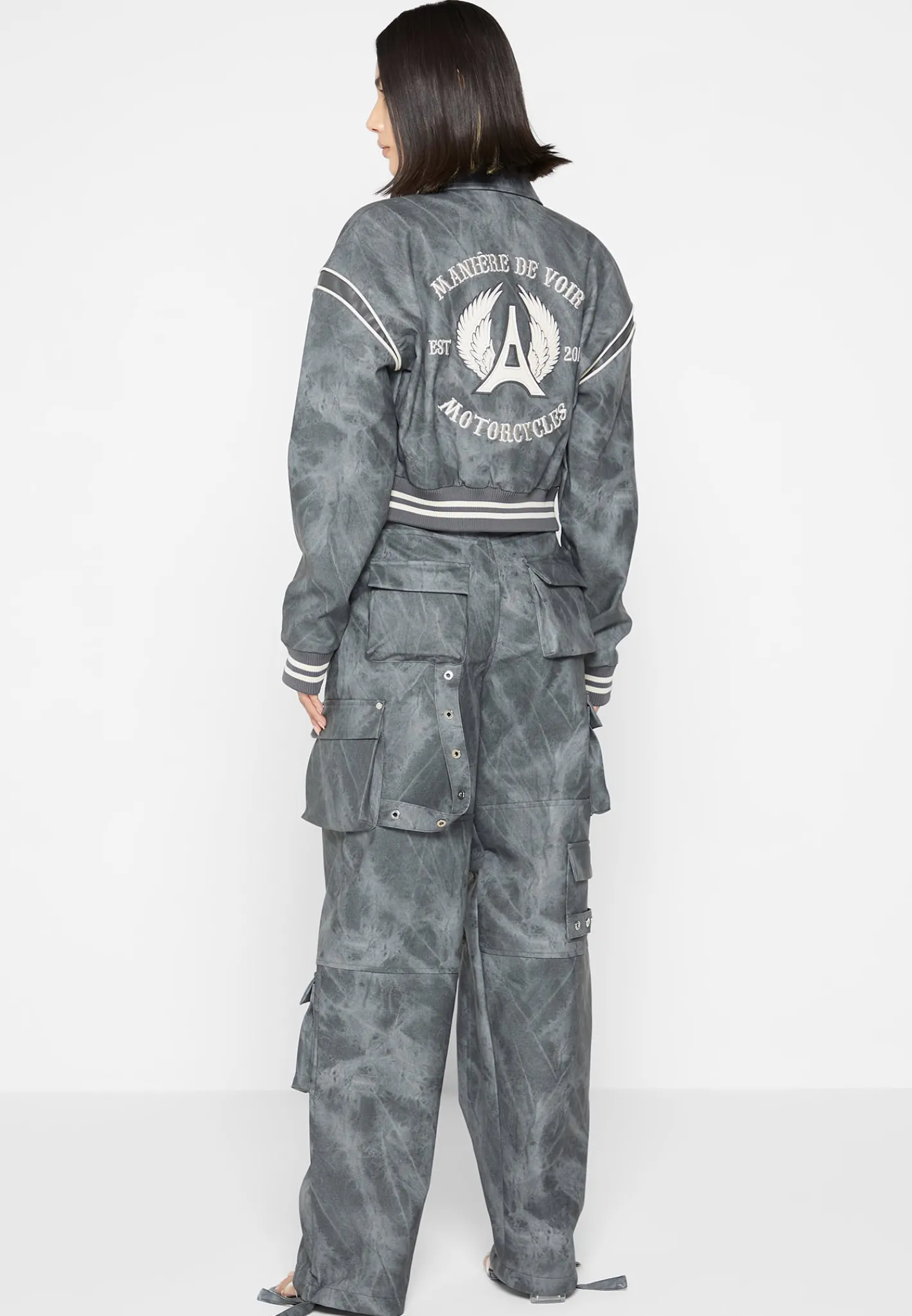 Vintage Marble Leather Varsity Jacket - Washed^Manière De Voir Hot