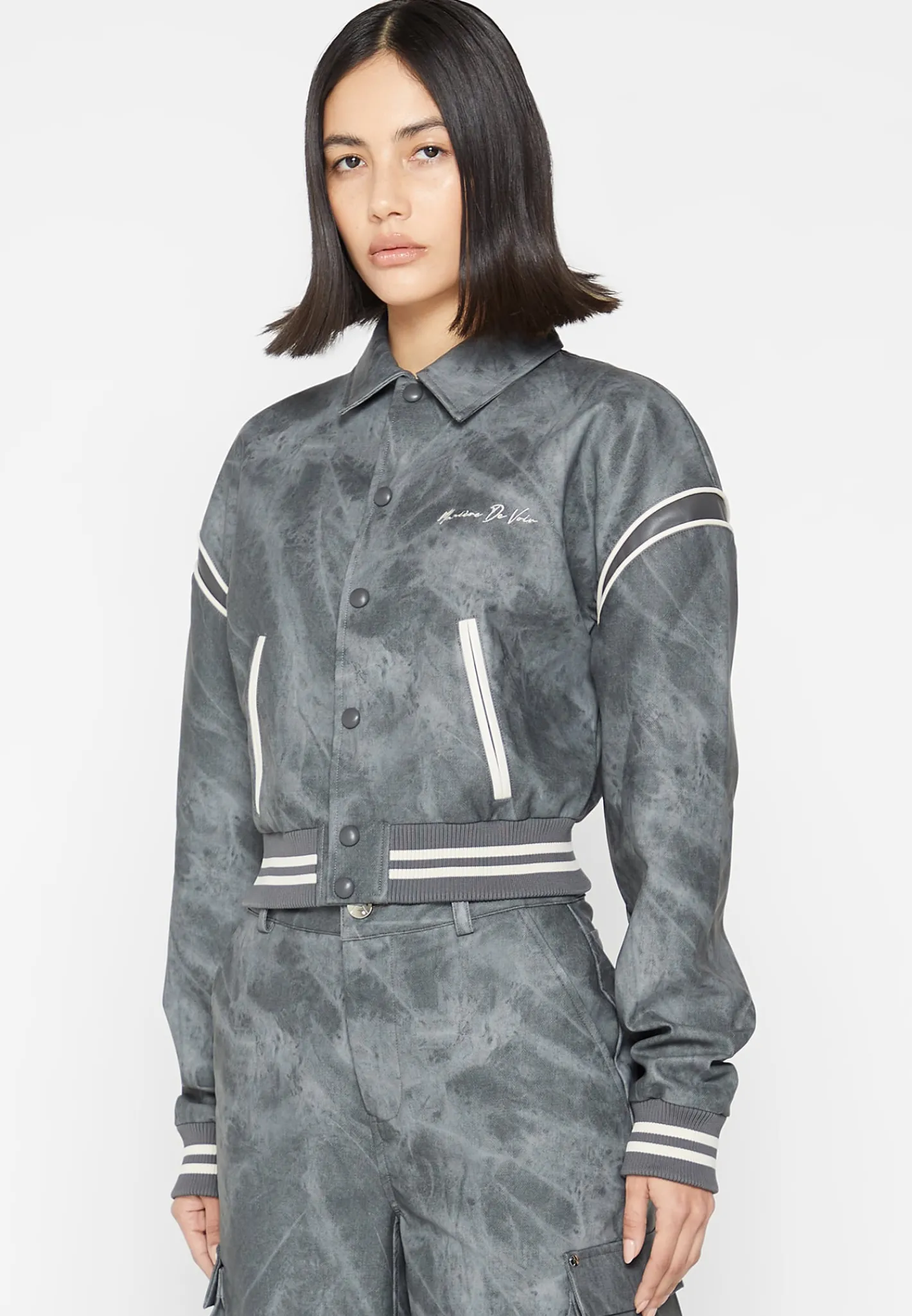 Vintage Marble Leather Varsity Jacket - Washed^Manière De Voir Hot
