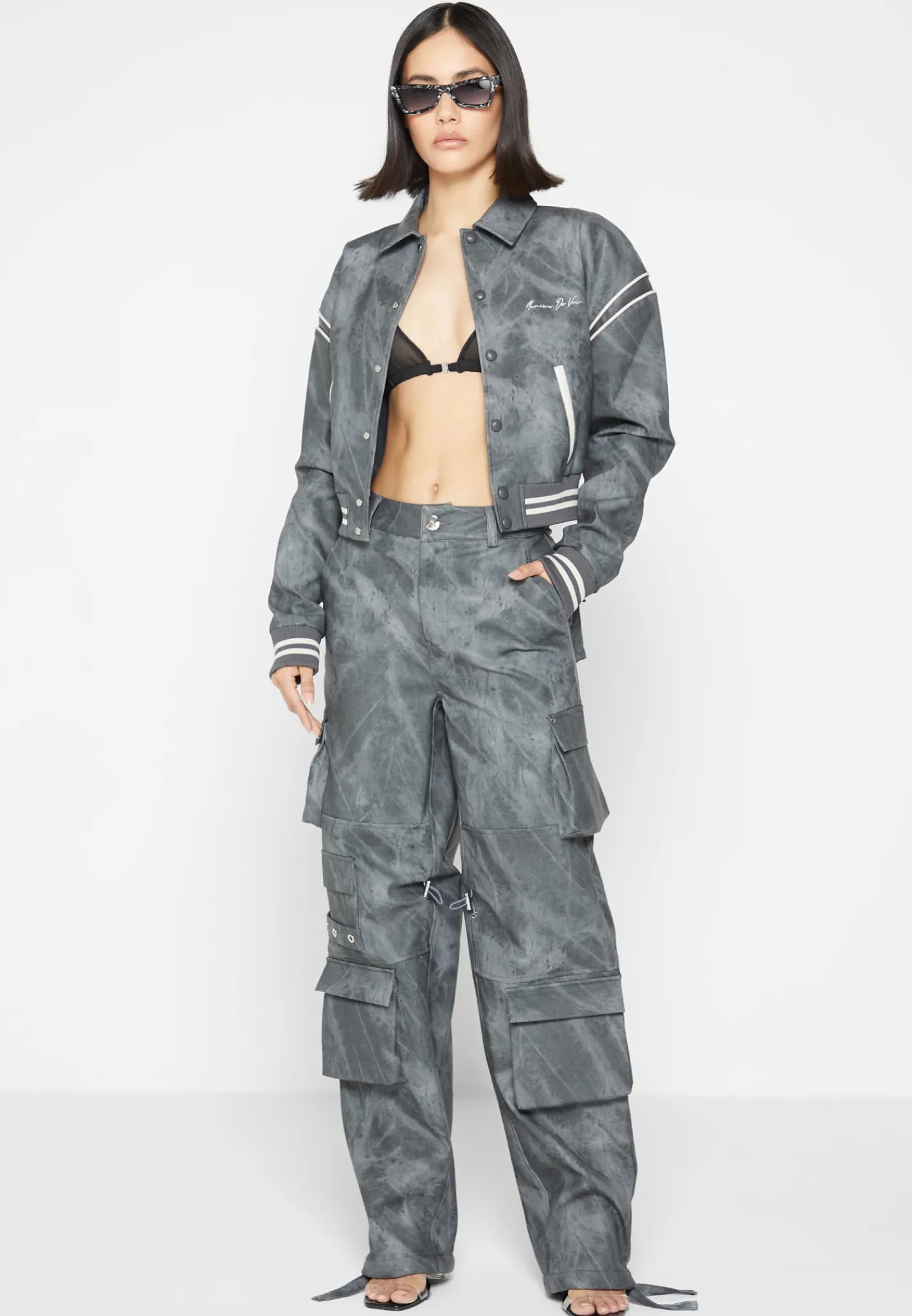 Vintage Marble Leather Varsity Jacket - Washed^Manière De Voir Hot