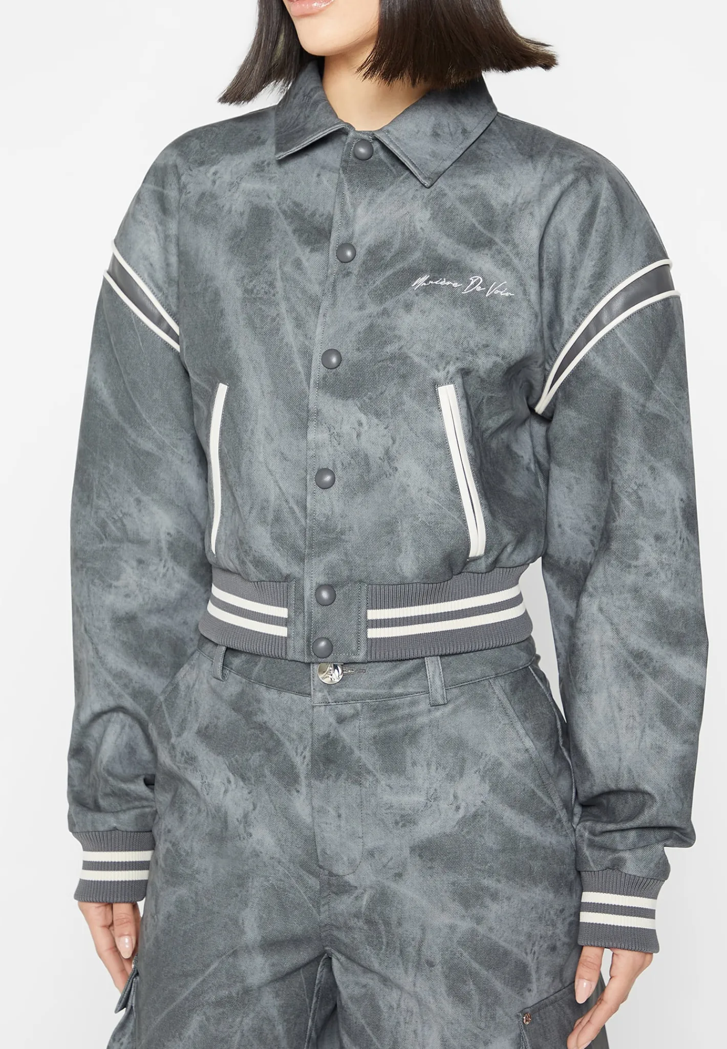 Vintage Marble Leather Varsity Jacket - Washed^Manière De Voir Hot