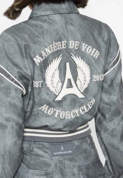 Vintage Marble Leather Varsity Jacket - Washed^Manière De Voir Hot