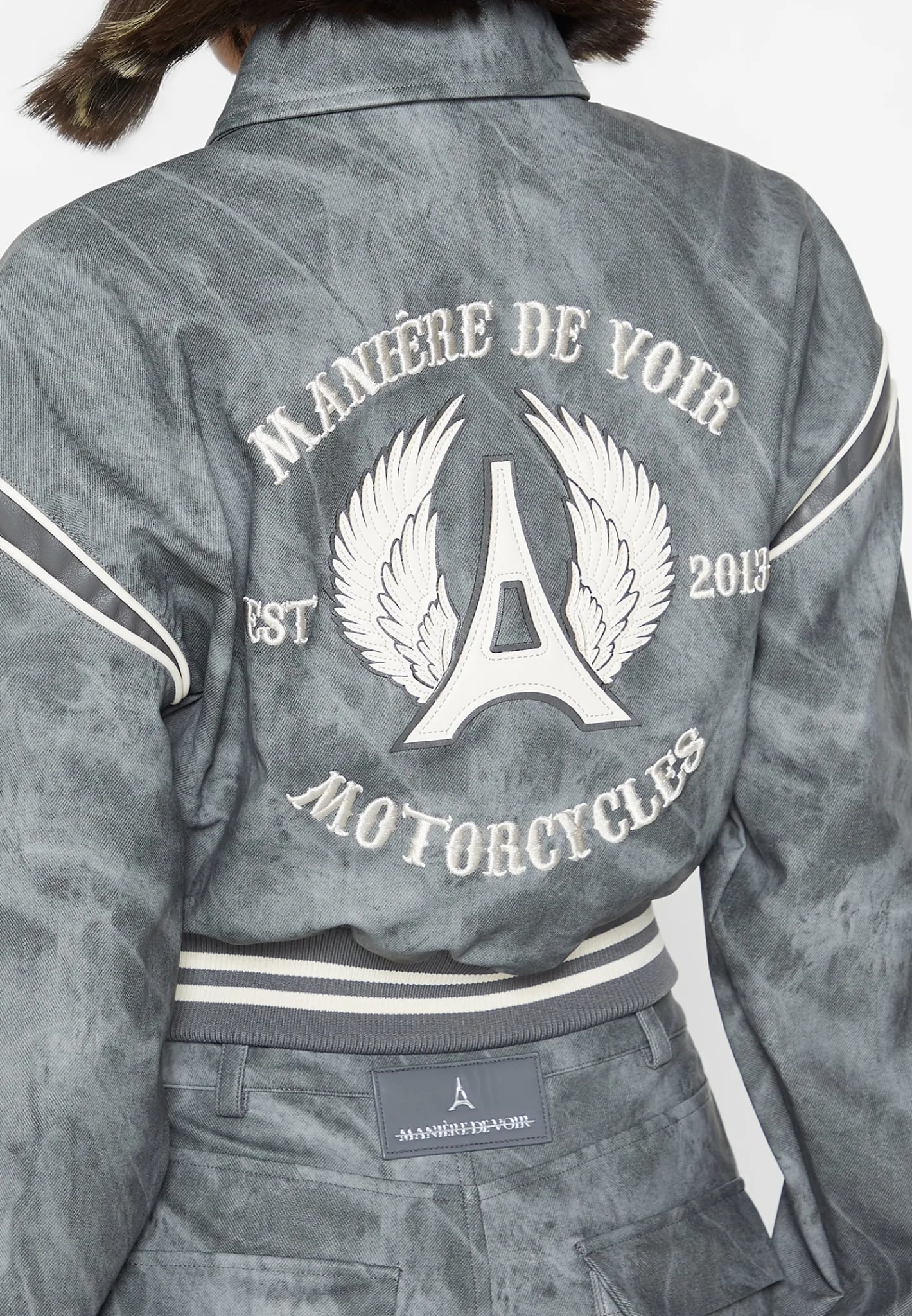 Vintage Marble Leather Varsity Jacket - Washed^Manière De Voir Hot