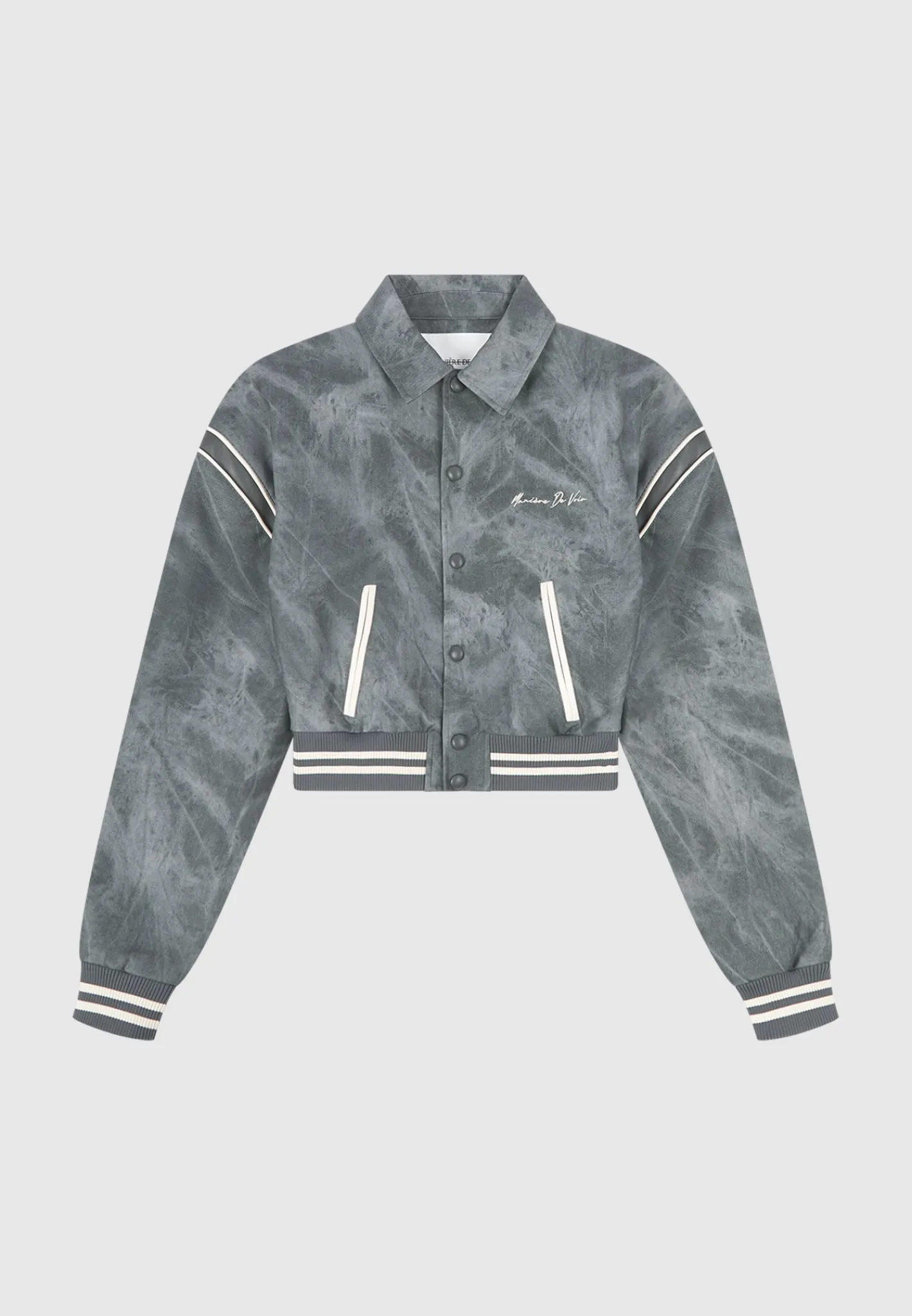 Vintage Marble Leather Varsity Jacket - Washed^Manière De Voir Hot