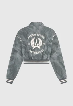 Vintage Marble Leather Varsity Jacket - Washed^Manière De Voir Hot