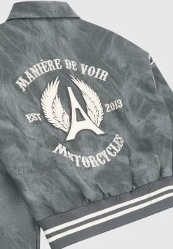 Vintage Marble Leather Varsity Jacket - Washed^Manière De Voir Hot
