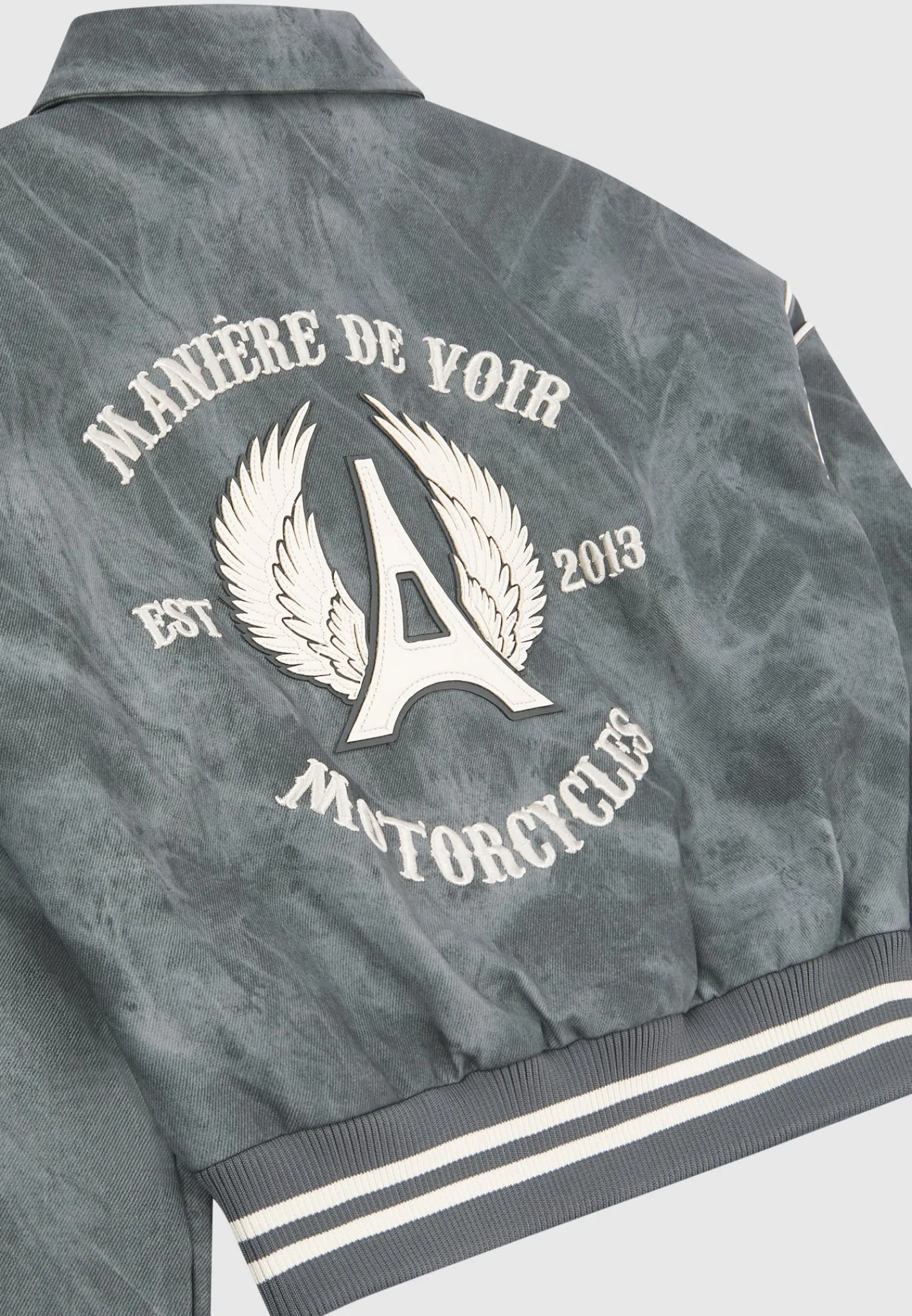 Vintage Marble Leather Varsity Jacket - Washed^Manière De Voir Hot