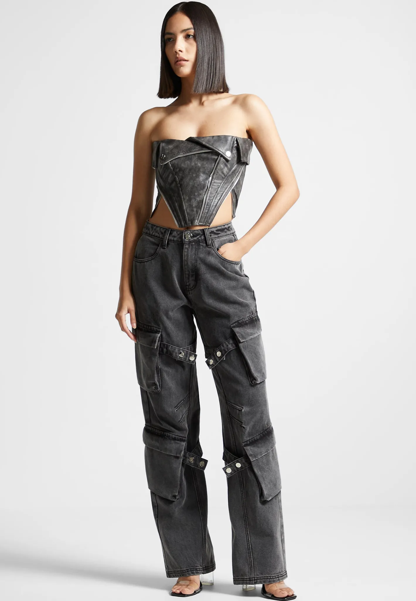 Vintage Vegan Leather Biker Corset -^Manière De Voir Sale