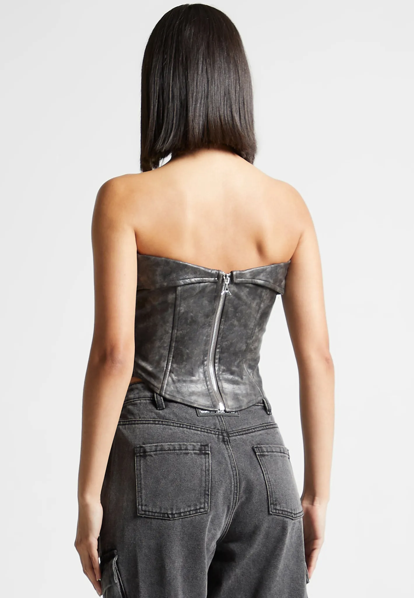 Vintage Vegan Leather Biker Corset -^Manière De Voir Sale