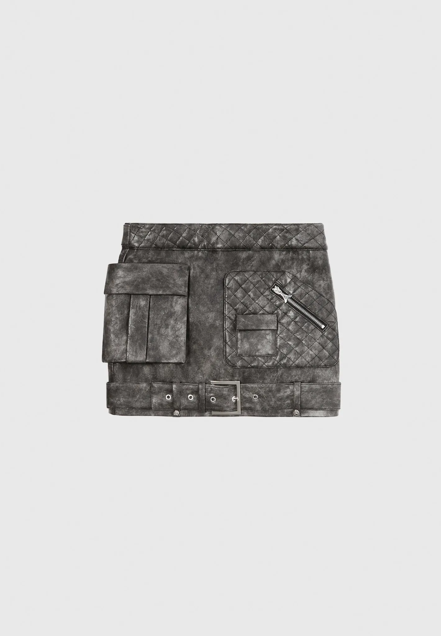 Vintage Vegan Leather Cargo Mini Skirt -^Manière De Voir Hot