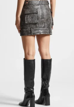 Vintage Vegan Leather Cargo Mini Skirt -^Manière De Voir Hot