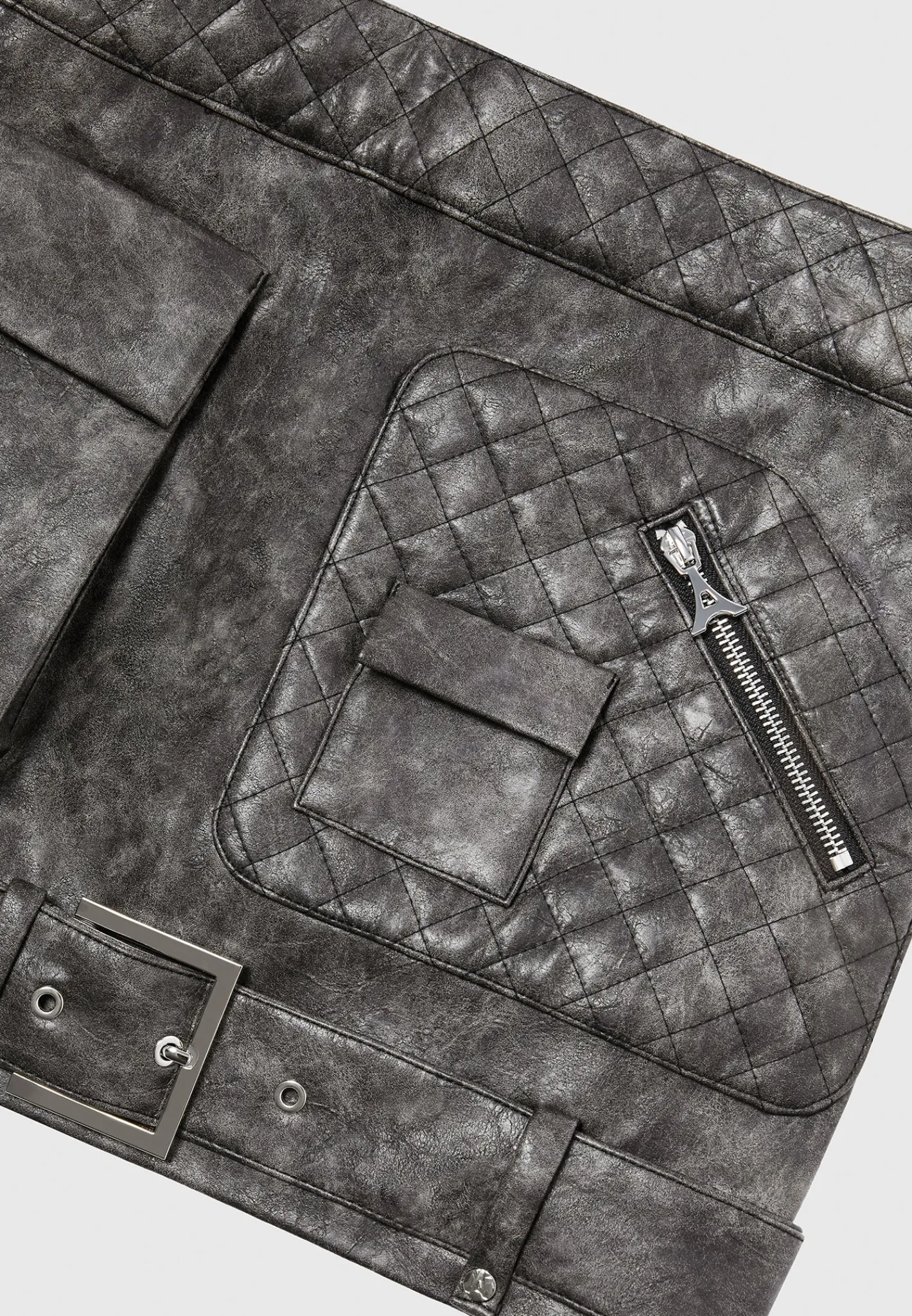Vintage Vegan Leather Cargo Mini Skirt -^Manière De Voir Hot