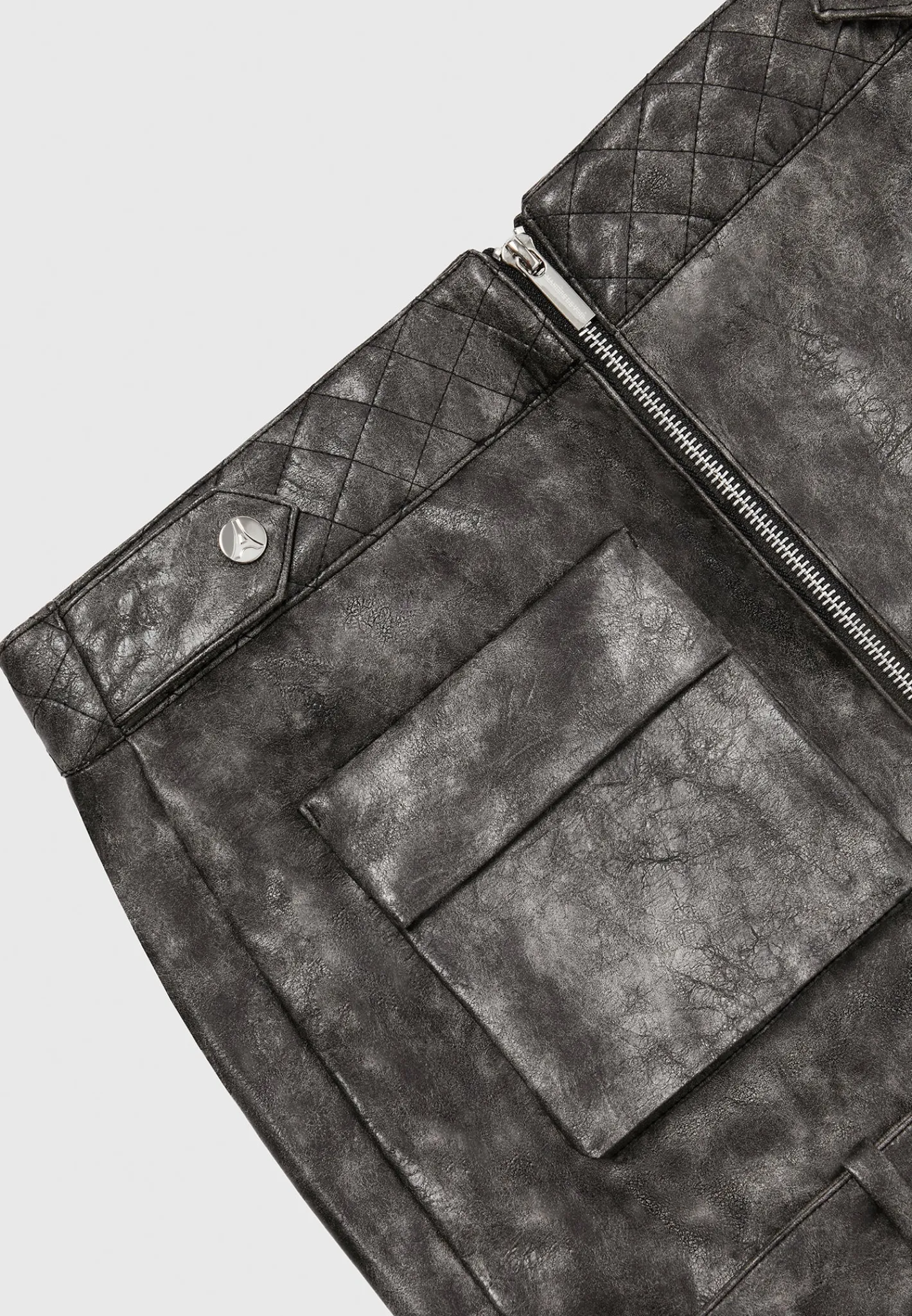 Vintage Vegan Leather Cargo Mini Skirt -^Manière De Voir Hot