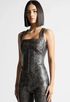 Vintage Vegan Leather Corset Top -^Manière De Voir Best