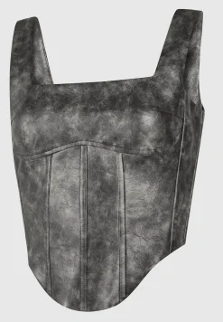Vintage Vegan Leather Corset Top -^Manière De Voir Best