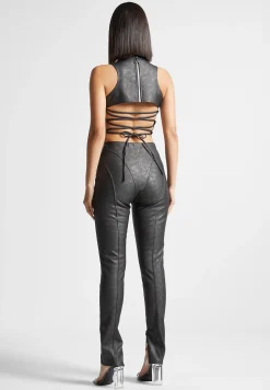 Vintage Vegan Leather Corset Jumpsuit -^Manière De Voir Outlet