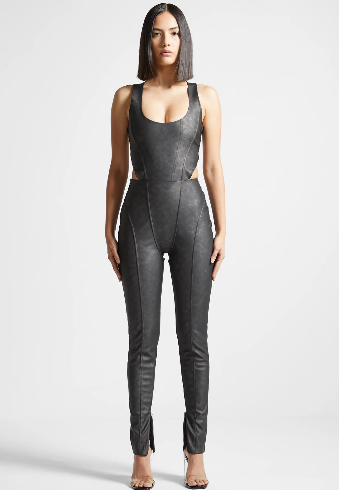 Vintage Vegan Leather Corset Jumpsuit -^Manière De Voir Outlet