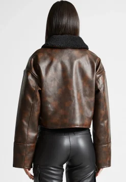 Vintage Vegan Leather Jacket with Detachable Collar -^Manière De Voir Outlet